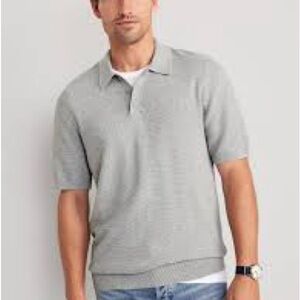 Old Navy Gray Polo Shirt Classic Design
